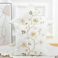 thumbnail image 1 of Home Soft Things Embroidery Canvas Throw Pillow Cover Pillow Case 2 Piece Set - Spring Flower - Gold - 26" x 26" EURO, 1 of 7