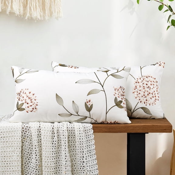 Home Soft Things Embroidery Canvas Throw Pillow Cover Pillow Case 2 Piece Set - Sunflower - Gold - 14" x 26" LUMBAR