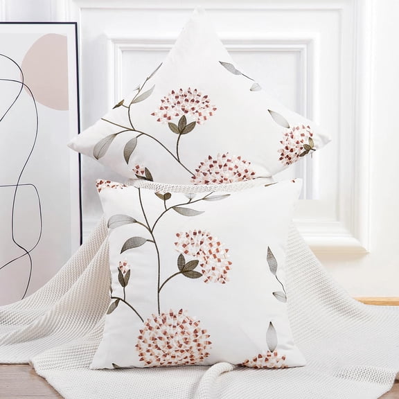 Home Soft Things Embroidery Canvas Throw Pillow Cover Pillow Case 2 Piece Set - Sunflower - Gold - 20" x 20"