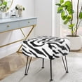 thumbnail image 1 of Home Soft Things Faux Fur Ottoman- Zebra - Black Leg - 17x17x17", 1 of 5
