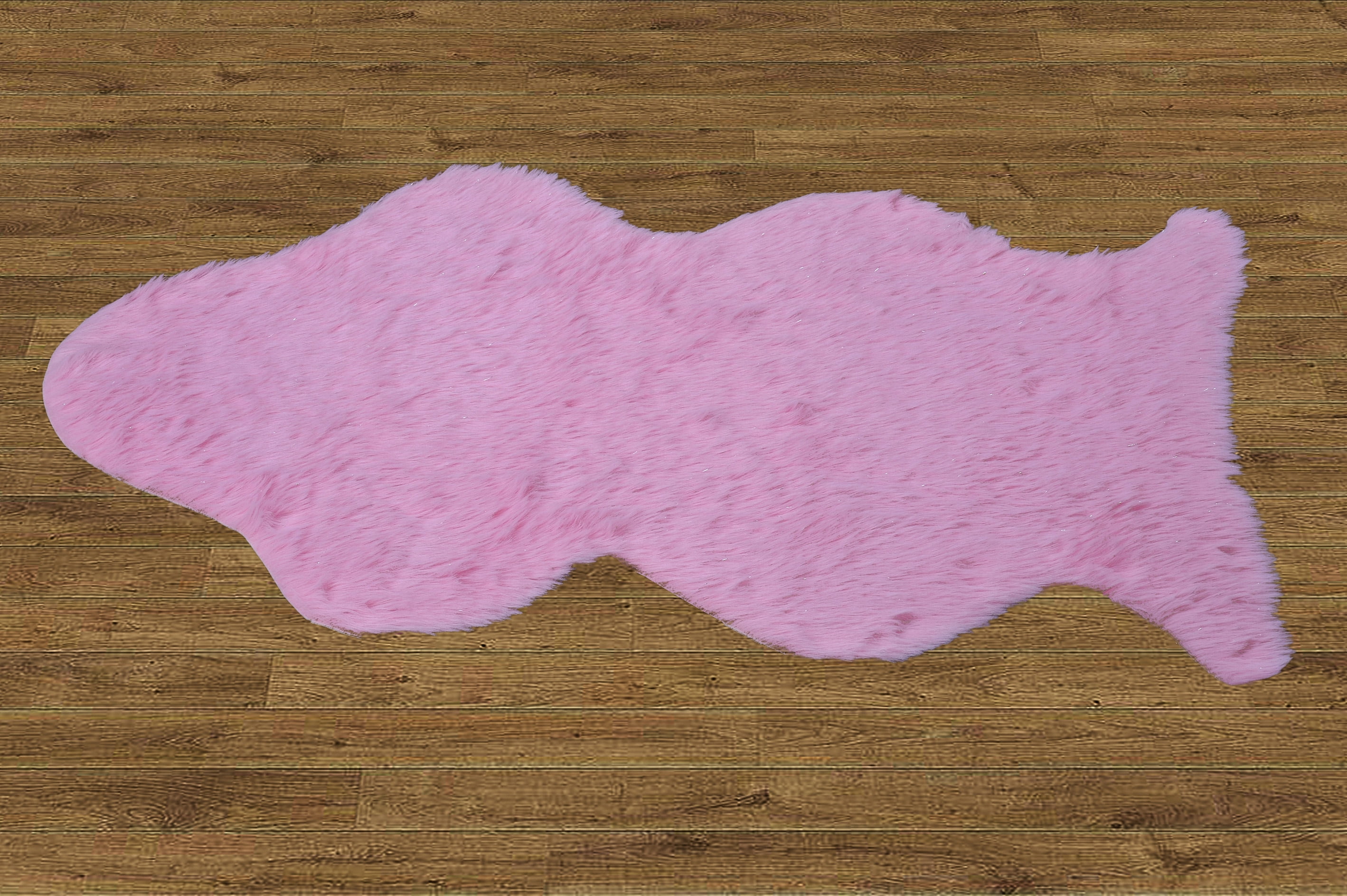 Home Soft Things Faux Fur Rug with Slip Stopping Pad - Pink Glitter ...