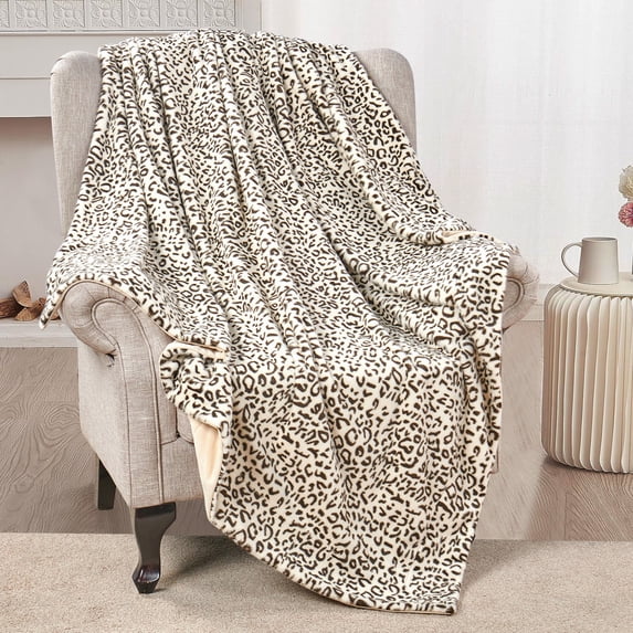 Home Soft Things Faux Fur Snow Leopard Throw - Snow Leopard - 60"X70"