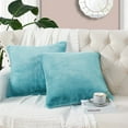 thumbnail image 1 of Home Soft Things Faux Fur Throw Pillow Cover 2 pcs Set - Aqua - 20'' x 20'', 1 of 6