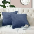 thumbnail image 1 of Home Soft Things Faux Fur Throw Pillow Cover 2 pcs Set - Dark Blue - 20'' x 20'', 1 of 7