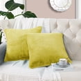 thumbnail image 1 of Home Soft Things Faux Fur Throw Pillow Cover 2 pcs Set - Lemon Curry - 20'' x 20'', 1 of 7
