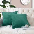 thumbnail image 1 of Home Soft Things Faux Fur Throw Pillow Cover 2 pcs Set - Teal Green - 20'' x 20'', 1 of 7