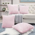 thumbnail image 1 of Home Soft Things Faux Fur Throw Pillow Cover 4 Piece Set-Pink - 20" x 20", 1 of 9