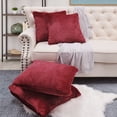 thumbnail image 1 of Home Soft Things Faux Fur Throw Pillow Cover 4 Piece Set-Ruby Wine - 20" x 20", 1 of 9
