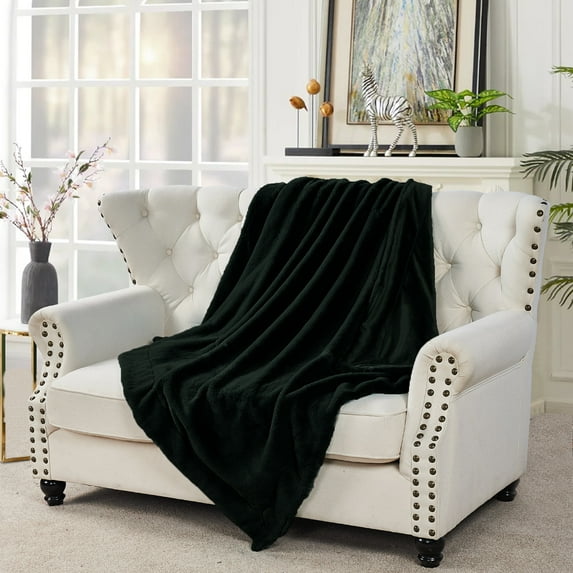 Home Soft Things Faux Fur Throw - Pirate Black - 60X80"