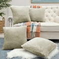 thumbnail image 1 of Home Soft Things Fauxfur Pillow Shell Set 20'X20" Oatmeal, 1 of 5