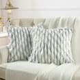 thumbnail image 1 of Home Soft Things Feathery Faux Fur 2 Piece Throw Pillow Cover Set - Grey - 20" x 20", 1 of 8