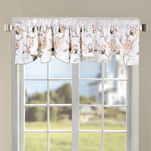 Home Soft Things Floral Embroidery Valance, 1 Piece, Sun Flower Gold, 19 x 60 Inches