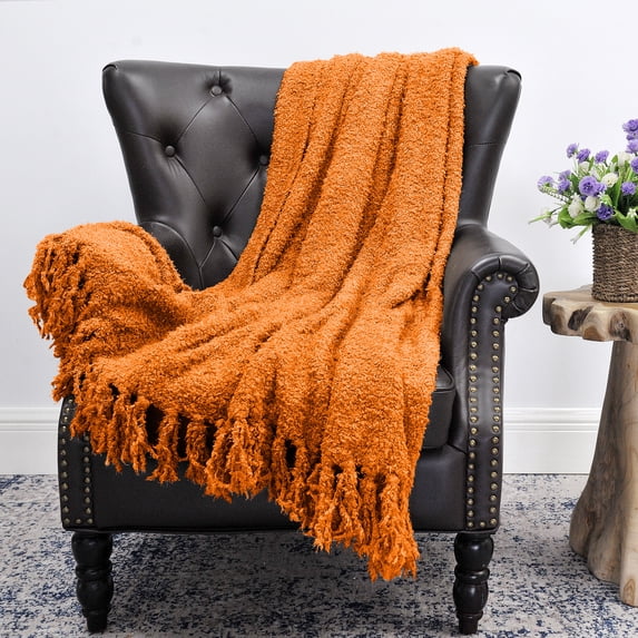Home Soft Things Fluffy Throw - Burnt Orange - 50" x 60"