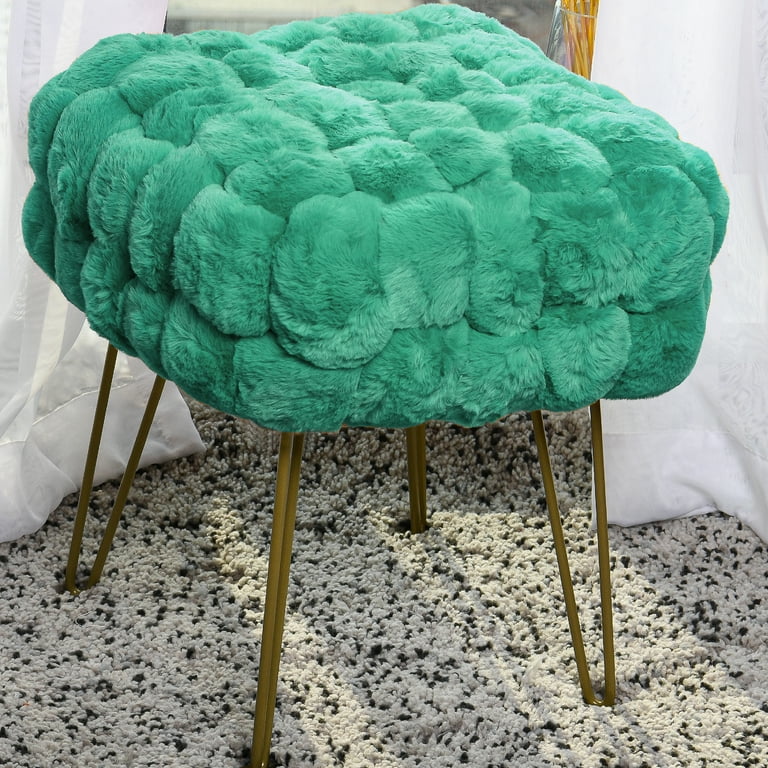 Blue stool ottoman deals