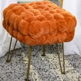 thumbnail image 1 of Home Soft Things Fox Faux Fur Pouf Stool Ottoman - Burnt Orange - 17x17x17", 1 of 7
