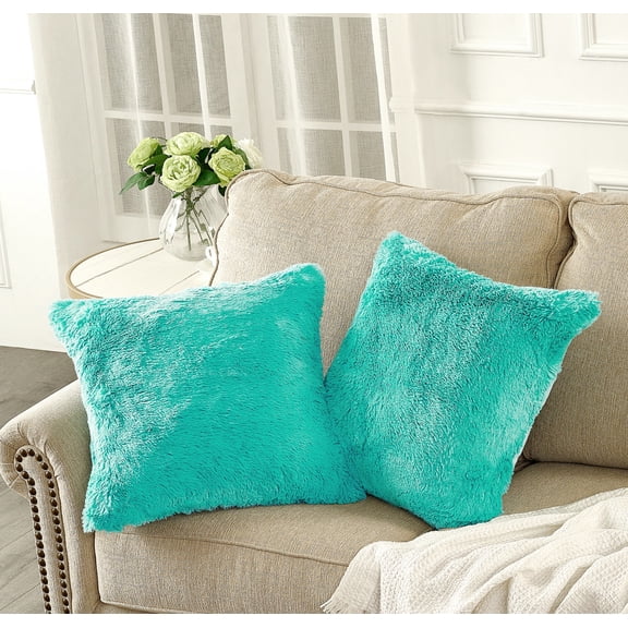 Home Soft Things Heavy Faux Fur 2 Piece Throw Pillow Cover Set - Antigua Sand - 20"X20"
