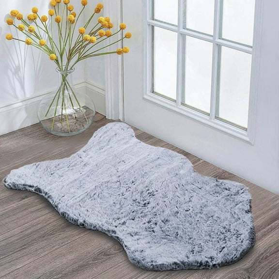 Home Soft Things Heavy Faux Fur Rug - Black - 24" x 36"