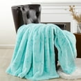 thumbnail image 1 of Home Soft Things Heavy Faux Fur Throw - Bleached Aqua - 60" x 80", 1 of 10