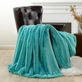thumbnail image 1 of Home Soft Things Heavy Faux Fur Throw - Blue Turqoise - 60" x 80", 1 of 10