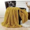 thumbnail image 1 of Home Soft Things Heavy Faux Fur Throw - Lemon Curry - 60" x 80", 1 of 10