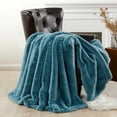 thumbnail image 1 of Home Soft Things Heavy Faux Fur Throw - Smoke Blue - 50" x 60", 1 of 10