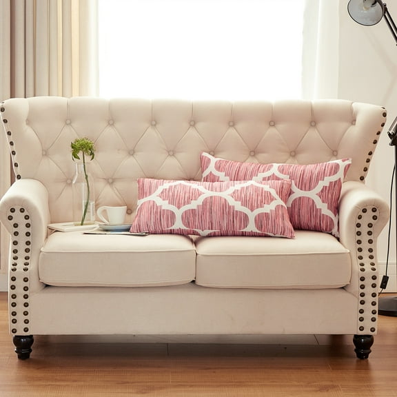 Home Soft Things Honor Printed 2 Piece Throw Pillow Cover Set - 14" x 26" - Bridal Rose