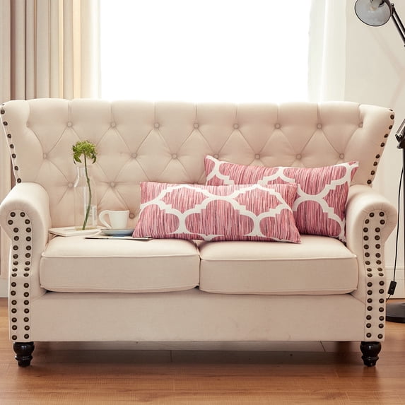 Home Soft Things Honor Printed 2 Piece Throw Pillow Cover Set - 14" x 26" - Bridal Rose