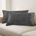 thumbnail image 1 of Home Soft Things Ikat Velvet 2 Piece Pillow Shell Set - Gun Metal - 14" x 26", 1 of 7