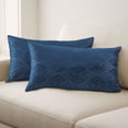 thumbnail image 1 of Home Soft Things Ikat Velvet 2 Piece Throw Pillow Cover Set - Blue - 14" x 26", 1 of 6