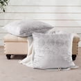 thumbnail image 1 of Home Soft Things Ikat Velvet 2 Piece Throw Pillow Cover Set - Silver - 26" x 26", 1 of 5