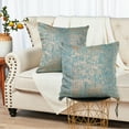 thumbnail image 1 of Home Soft Things Jacquard Chenille Big Zipper Throw Pillow Cover 2 Piece Set - Teal/Camel - 26" x 26", 1 of 7