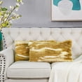 thumbnail image 1 of Home Soft Things Jacquard Faux Fur 2 Piece Throw Pillow Cover Set - Amber Gold - 14" x 26", 1 of 7