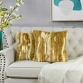 thumbnail image 1 of Home Soft Things Jacquard Faux Fur 2 Piece Throw Pillow Cover Set - Amber Gold - 26" x 26", 1 of 5