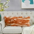 thumbnail image 1 of Home Soft Things Jacquard Faux Fur 2 Piece Throw Pillow Cover Set - Burnt Orange - 14" x 26", 1 of 7