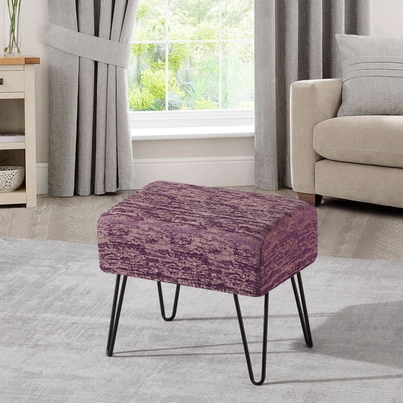 Home Soft Things Jacquard Ottoman - Benin - Orchid mist - 19" x 13" x 17"