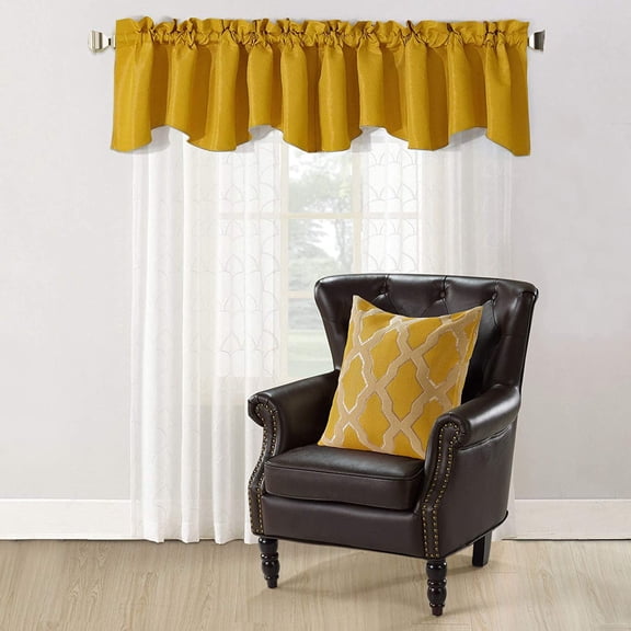 Home Soft Things Jacquard Throw Pillow Cover and Valance Set - Safi - Gold - 56" x 19" / 20" x 20"