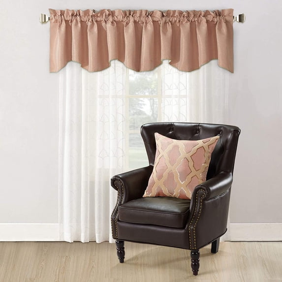 Home Soft Things Jacquard Throw Pillow Cover and Valance Set - Safi - Rose - 56" x 19" / 20" x 20"