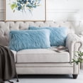 thumbnail image 1 of Home Soft Things Karenne FauxFur Throw Pillow Covers (Set of 2), NO INSERT Forget Me Not 14" x 26", 1 of 5