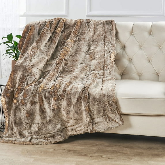 Home Soft Things Luxury Faux Fur Throw - Koala Bear - 50" x 70"