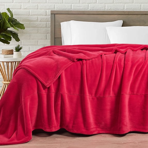 Home Soft Things Milk Flannel Blanket - Red - 120" x 120"