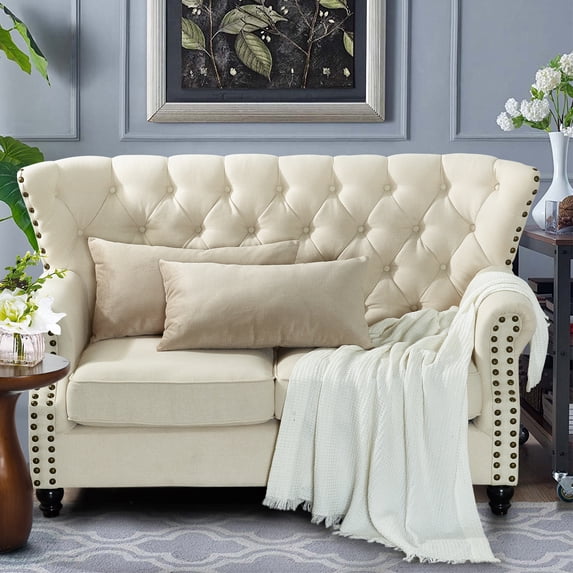 Home Soft Things Milliken Plush Throw Pillow Covers 2 Piece Set - Oatmeal - 14" x 26"