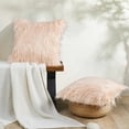 thumbnail image 1 of Home Soft Things Mongolian Faux-fur Pillow Covers Luxury Fluffy Throw Pillow Case Decorative Fuzzy Cushion Cover, No Pillow Insert, Set of 2 - Rose - 20" x 20", 1 of 3