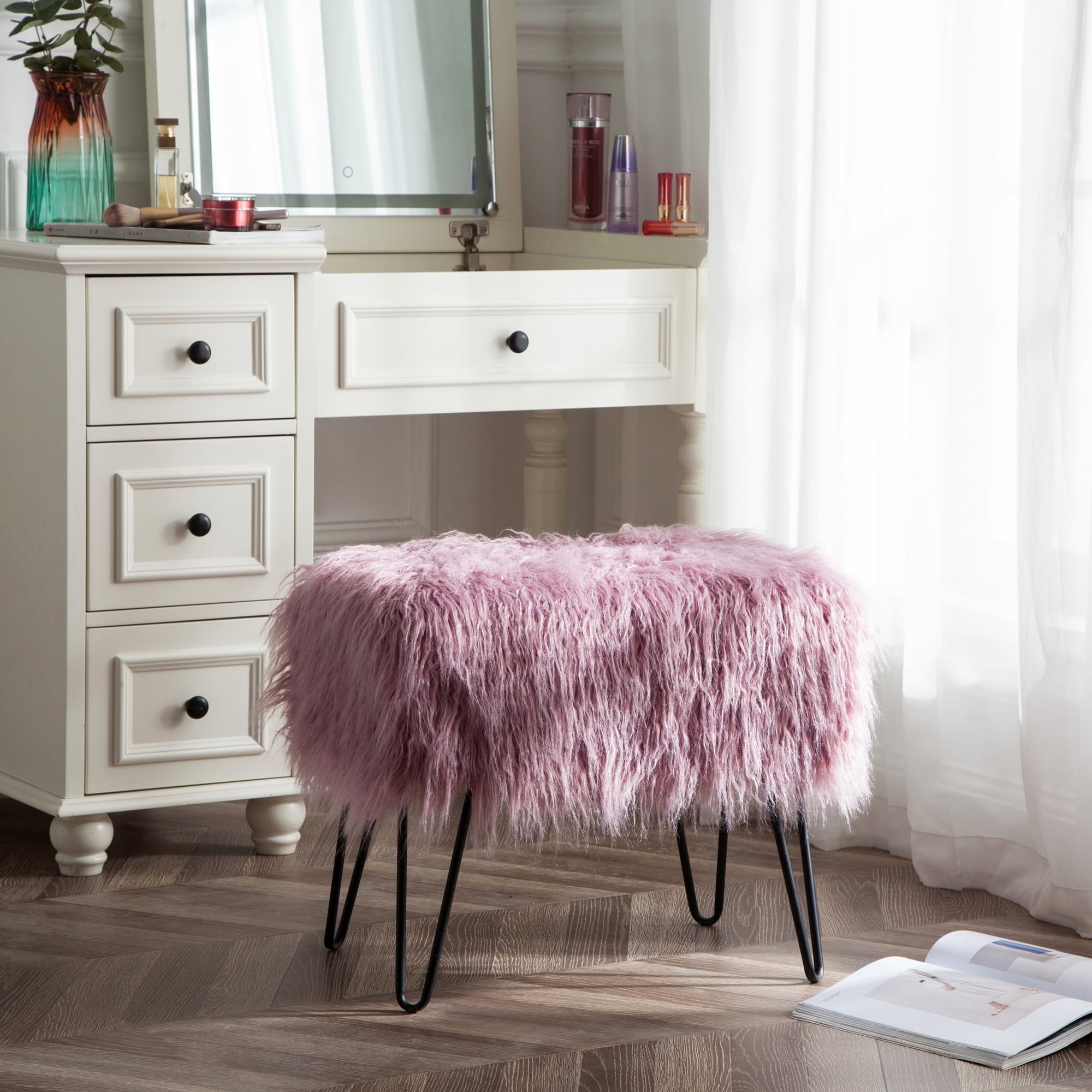 Furry stool chair hotsell
