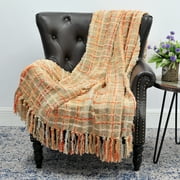 Home Soft Things Multi Color Chenille Throw - Burnt Orange - 60" x 80" Jumbo