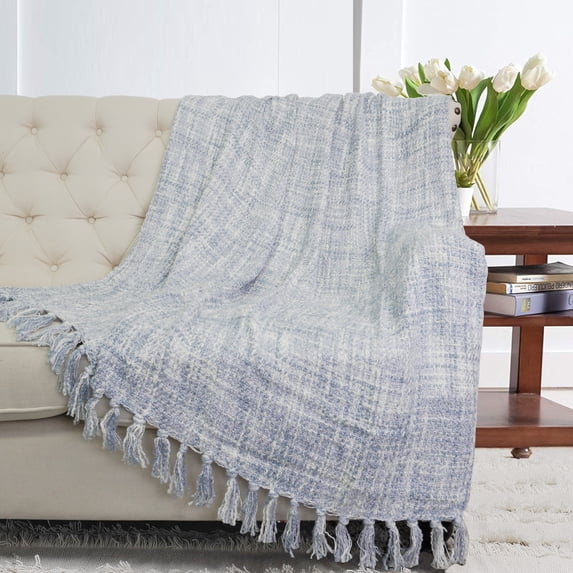 Home Soft Things Naga Knitted Throw - Ashley Blue - 60" x 80" Jumbo