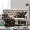 thumbnail image 1 of Home Soft Things Ottoman Combo - Tip Printing Light Faux-fur Throw/Pillow Cover/Ottoman 4 Piece Set - Arusha Light Brown - 50" x 60"/20" x 20"/19" x 13" x 17", 1 of 4
