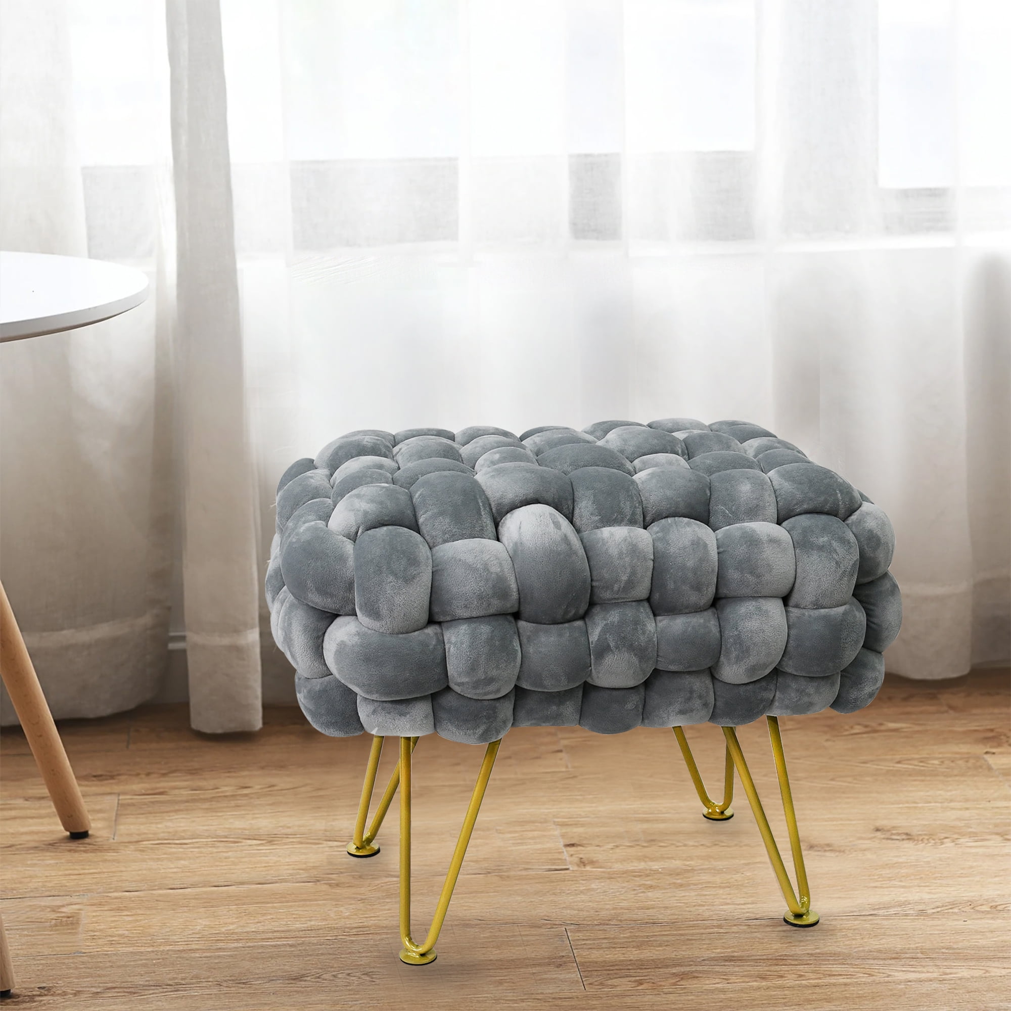 Home Soft Things Ottoman Velvet Pouf Stool Griffin 27x20x20