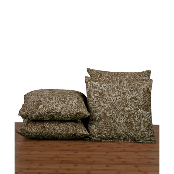 Home Soft Things Paisley Suede 4 Piece Throw Pillow Cover Set - Spa Blue/Amphora - 20" x 20"