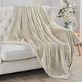 thumbnail image 1 of Home Soft Things Plain Faux Fur Throw - Beige - 50" x 60", 1 of 7