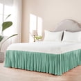 thumbnail image 1 of Home Soft Things Pleated Bed Skirt - 18" drop Length - Birdsong Aqua - King (78" x 80" + 18"), 1 of 6